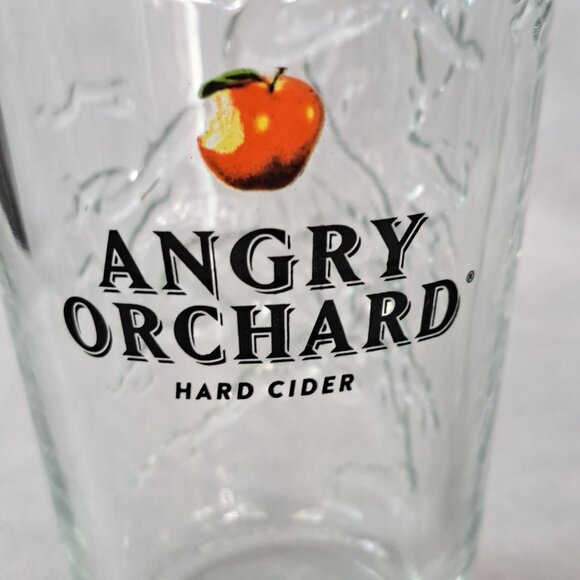 Set of Two Angry Orchard 3D Embossed Hard Cider Pint Beer Glass - Picture 4 of 6
